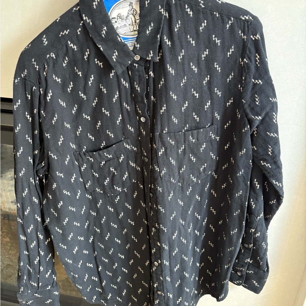 Madewell Black and White Button Down Shirt